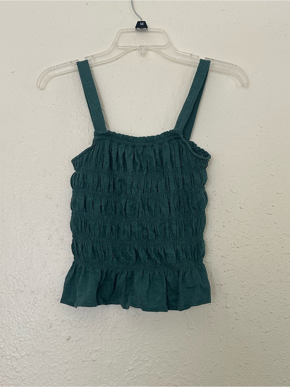 Universal Thread Teal Smocked Ruffle Hem Cami EUC
